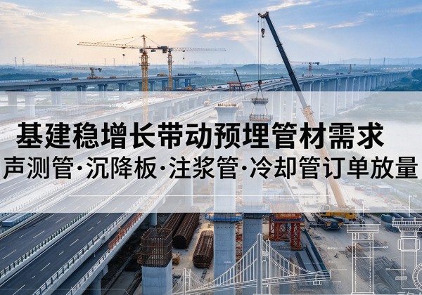 红塔基建稳增长带动预埋监测管材需求，声测管、沉降板、注浆管订单持续放量